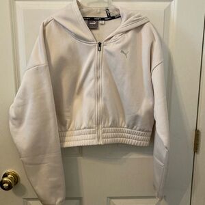 Puma hooded jacket with back logo tape sz L